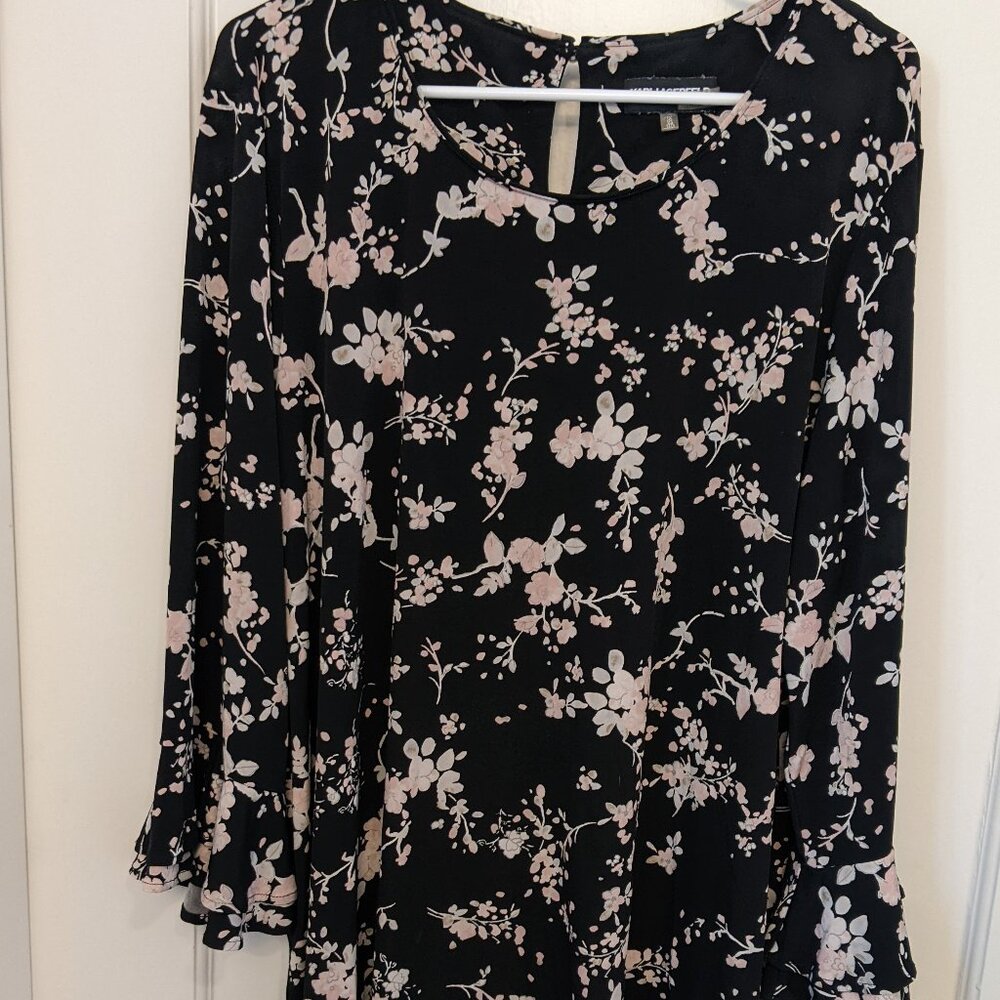 Karl Lagerfeld Paris Blouse 1X Floral Bell Sleeves Boho Y2K